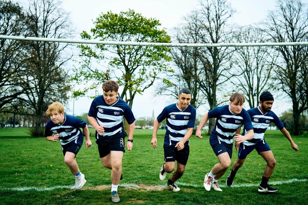 Bosworth Independent School Students playing Rugby